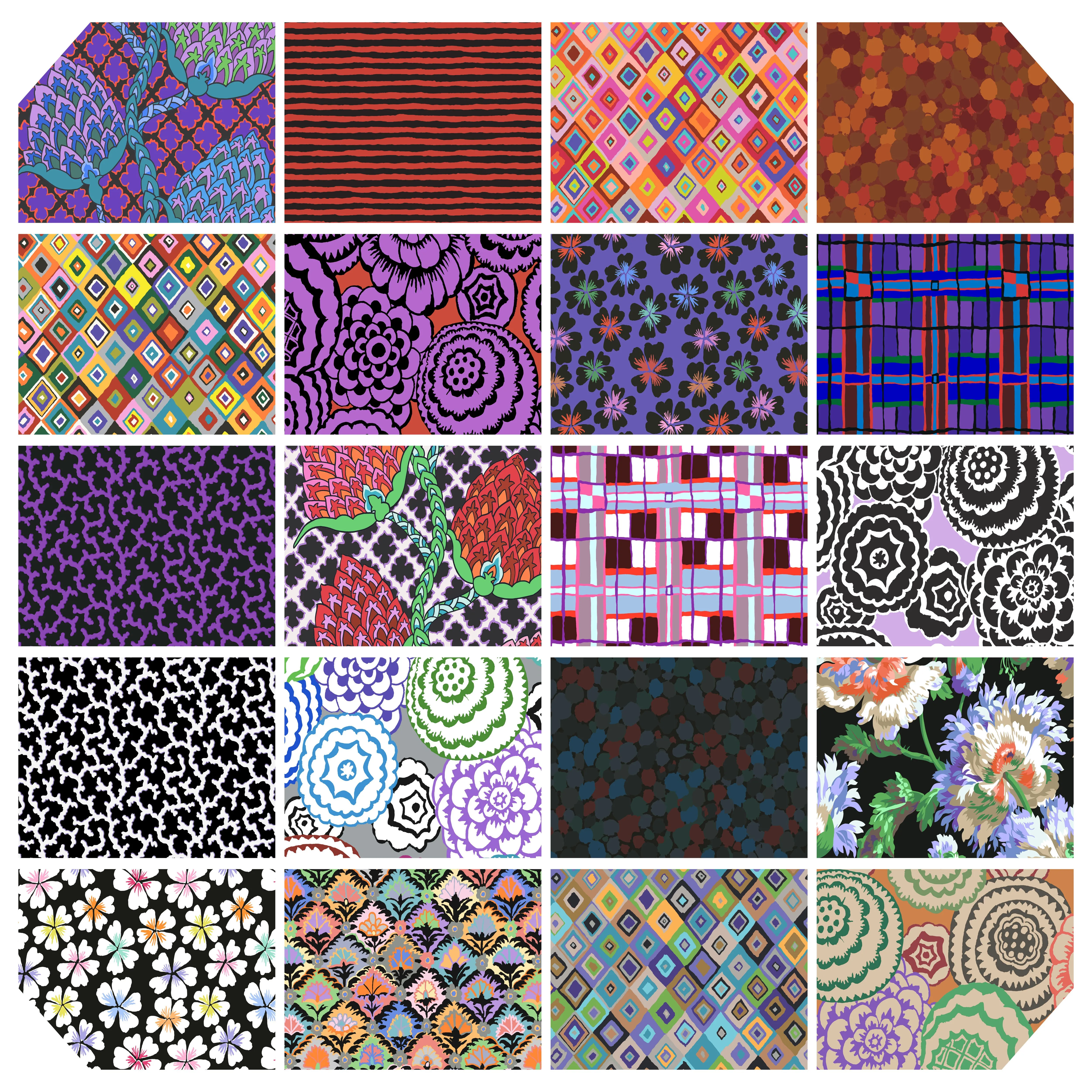 February 2024 | Fat Quarter Bundle - Dark by Kaffe Fassett Collective | 20pcs