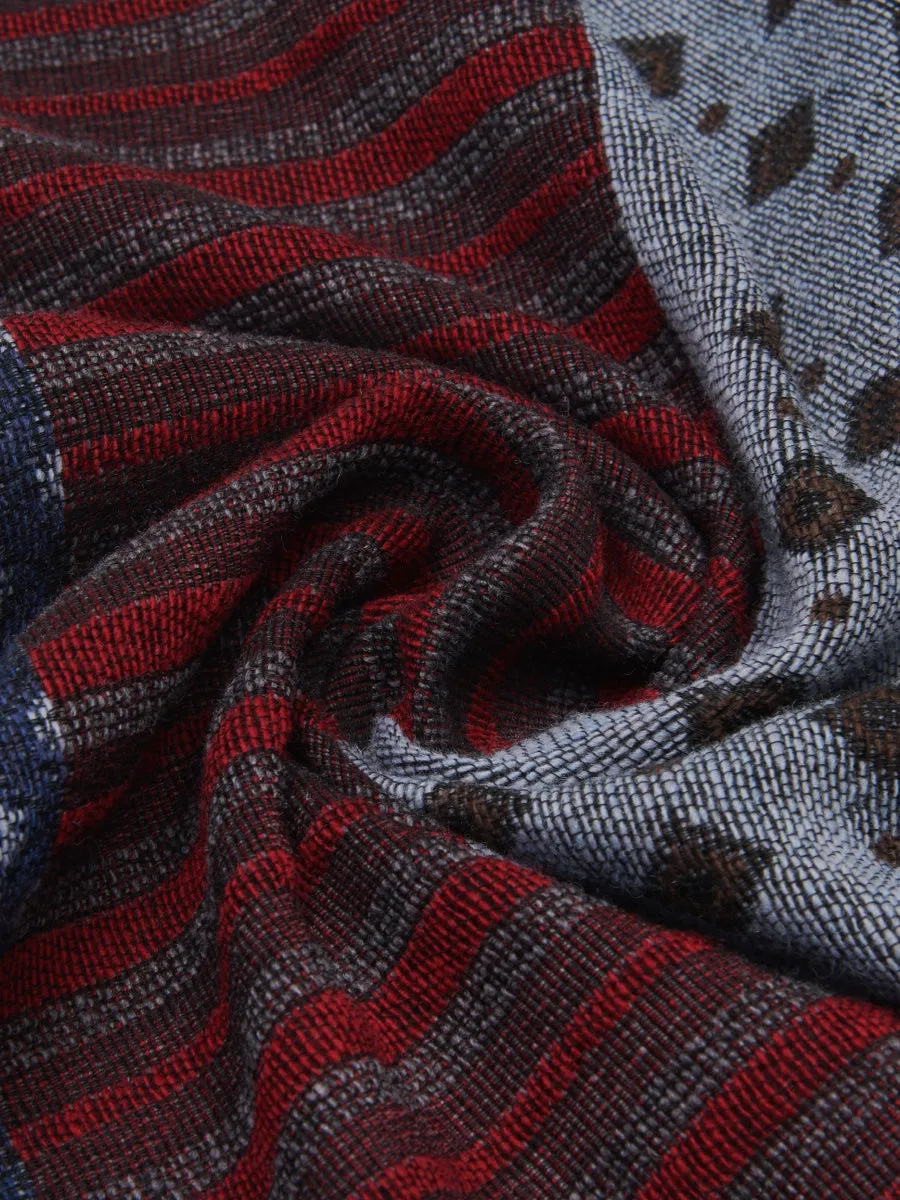 Federico (red/blue) - warm and soft Italian scarf from wool blend