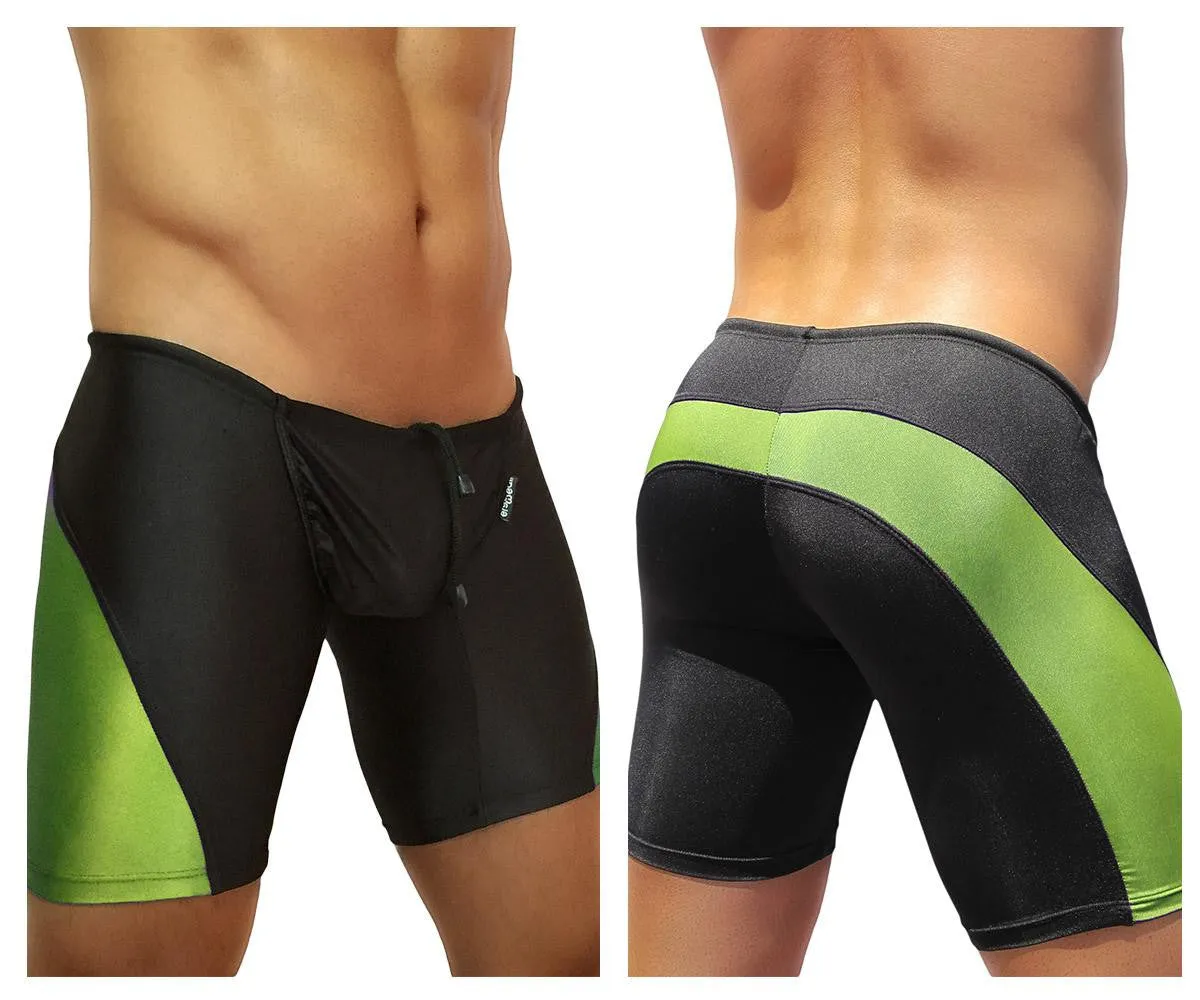 FEEL Swim Trunk Color Black-Lime