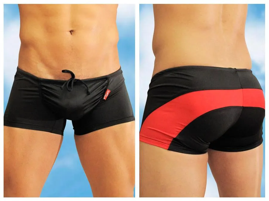 Feel Swimsuit Trunk Black-Red