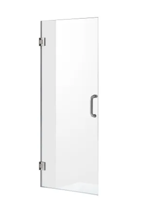 Fellow Tempered Glass Frameless Shower Door in Brushed Nickel