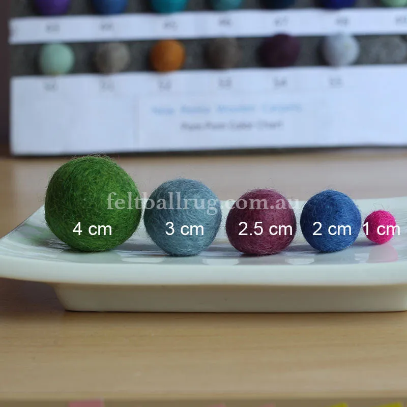 Felt Ball Lime Green 1 CM,  2 CM, 2.5 CM, 3 CM, 4 CM Colour 23