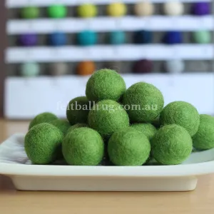 Felt Ball Lime Green 1 CM,  2 CM, 2.5 CM, 3 CM, 4 CM Colour 23