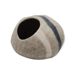 Felt Cat Cave, Light Grey Striped