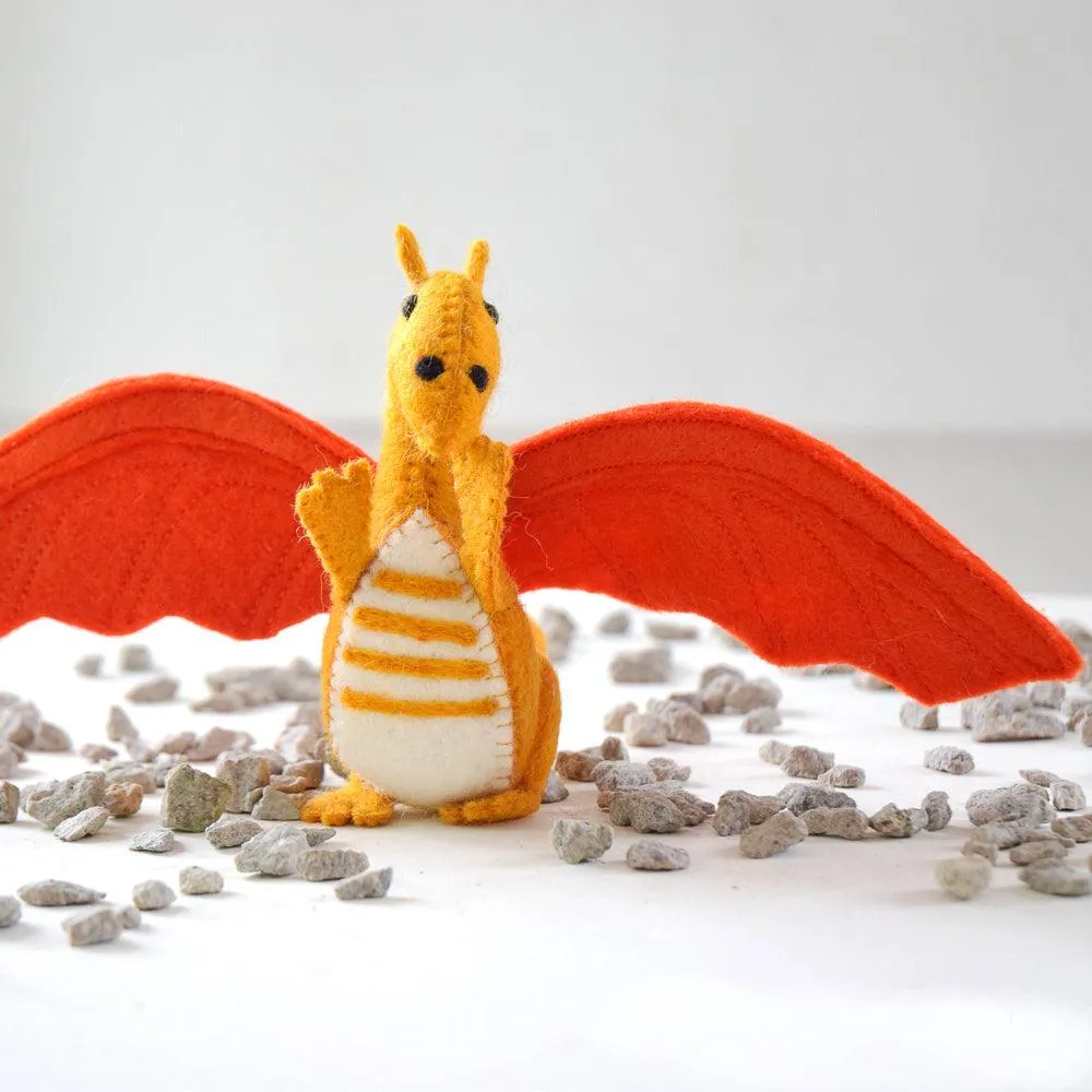 Felt Dragon Toy - Orange