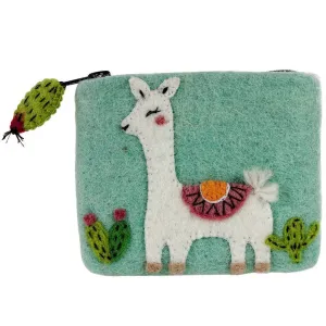 Felt Happy Llama Coin Purse Wild Woolies