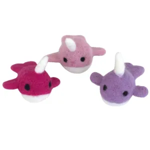 Felt Narwhals- SET OF 3- Berry, Baby Pink, Lavender