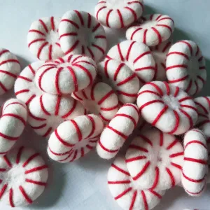 Felt Peppermint Candy Disk White