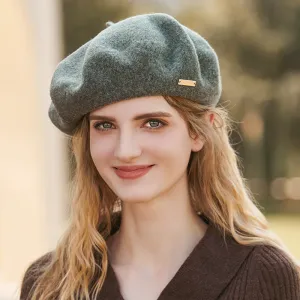 Female beret, vintage in autumn and winter, woolen cloth, octagonal hat, versatile painter hat