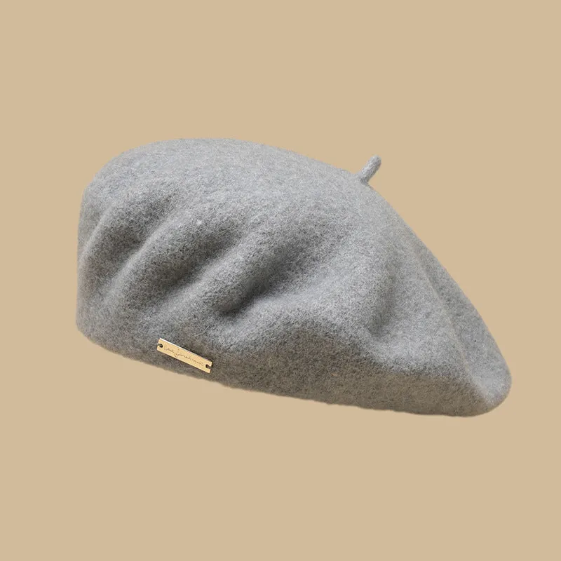 Female beret, vintage in autumn and winter, woolen cloth, octagonal hat, versatile painter hat