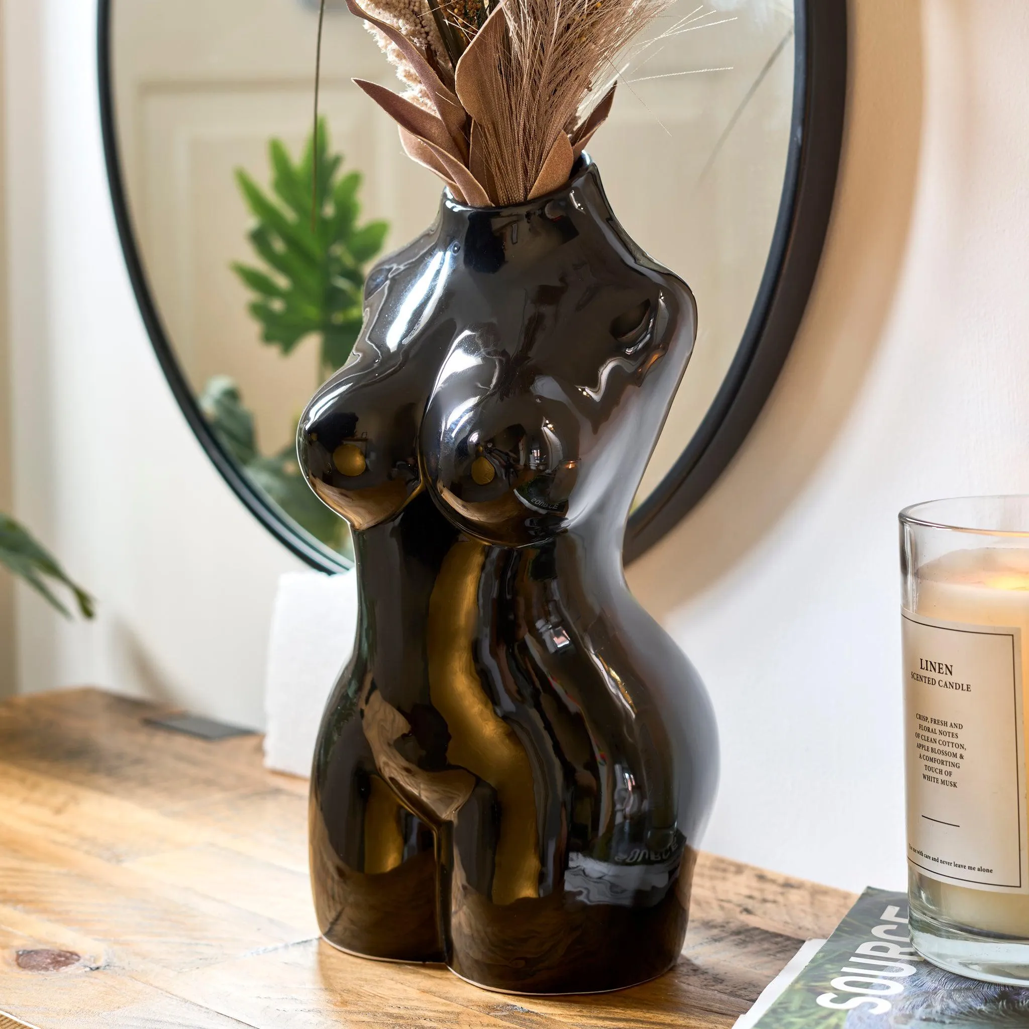 Female Silhouette Body Vase - 29cm - Assorted Colours