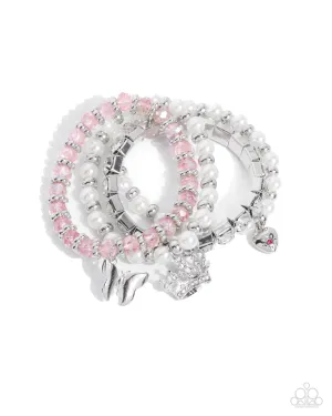 Feminine Charm - Pink Bracelet - Paparazzi Accessories