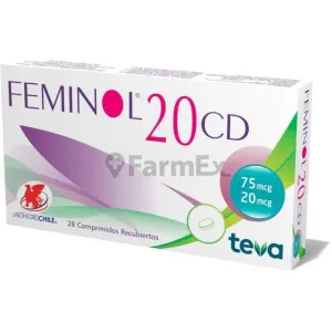 Feminol 20 CD x 28 comprimidos susc-1 de 2 meses