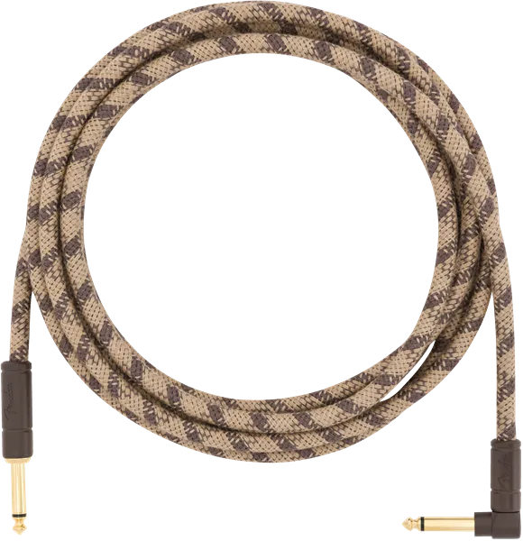 Fender 10' Angled Festival Instrument Cable Pure Hemp Brown Stripe