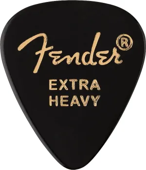 Fender 351 Shape Premium Picks, Extra Heavy, Black, 12 Count