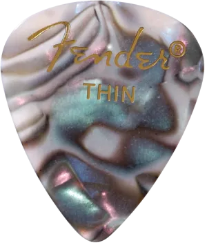 Fender Guitar Pick 351 Shape Classic Celluloid 1 Gross - Abalone - Thin, 144-Count