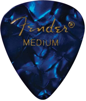 Fender Guitar Pick 351 Shape Classic Celluloid 1 Gross - Blue Moto - Medium, 144-Count