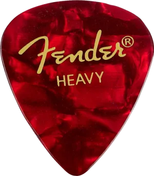 Fender Guitar Pick 351 Shape Classic Celluloid 1 Gross - Red Moto - Heavy, 144-Count