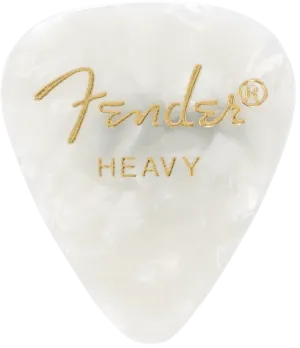 Fender Guitar Pick 351 Shape Classic Celluloid 1 Gross - White Moto - Heavy / Ea.