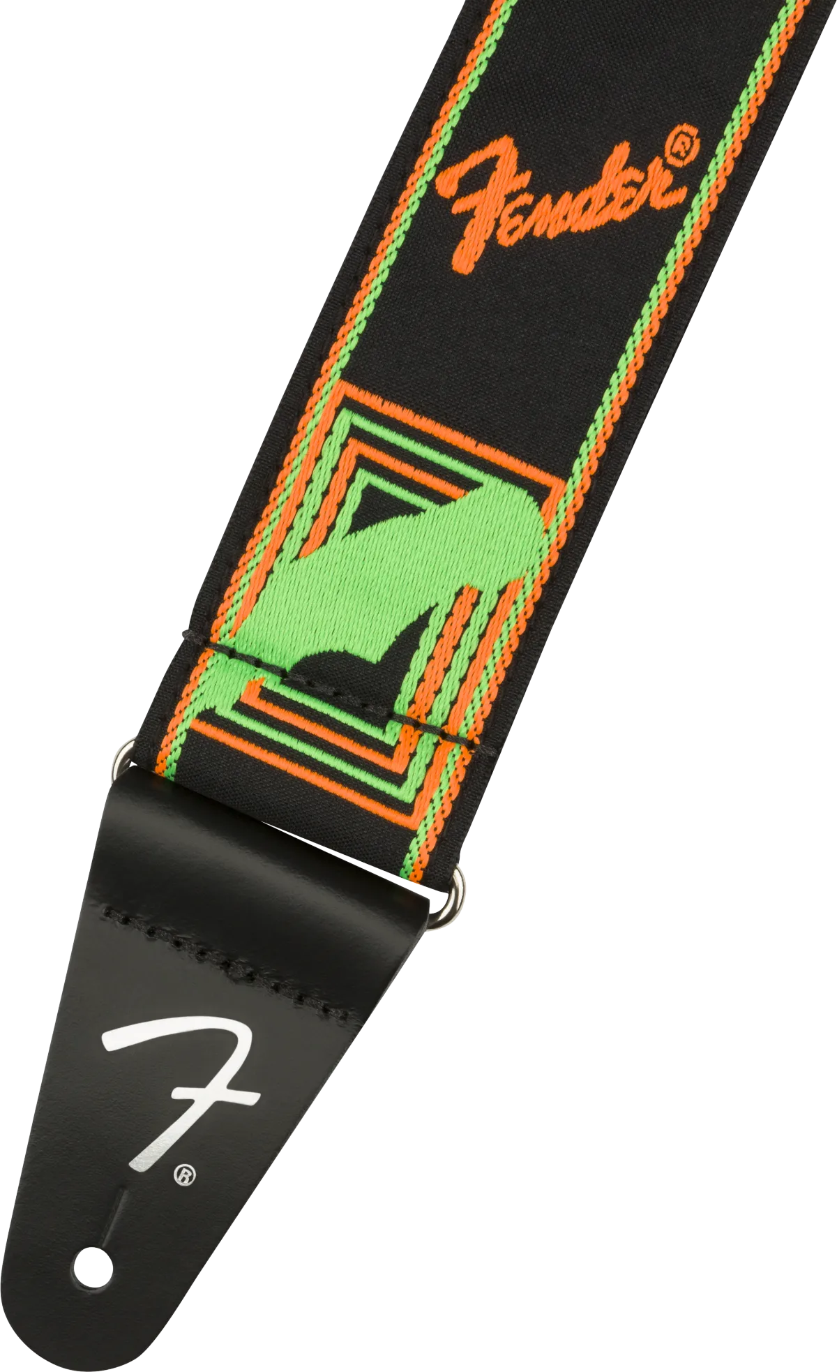 Fender Neon Monogrammed Strap - Green/Orange