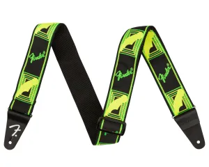 Fender Neon Monogrammed Strap - Green/Yellow