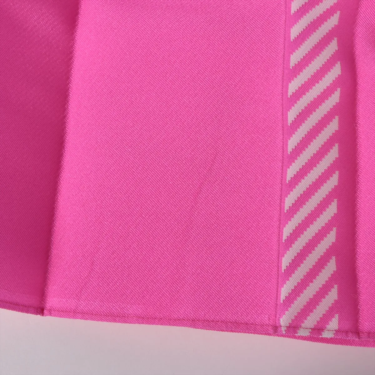 Fendi Pleated Check Print Midi Skirt Hot Pink