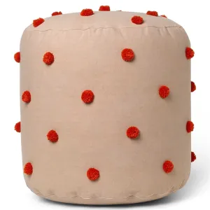 Ferm Living Dot Tufted Pouf Camel/Red