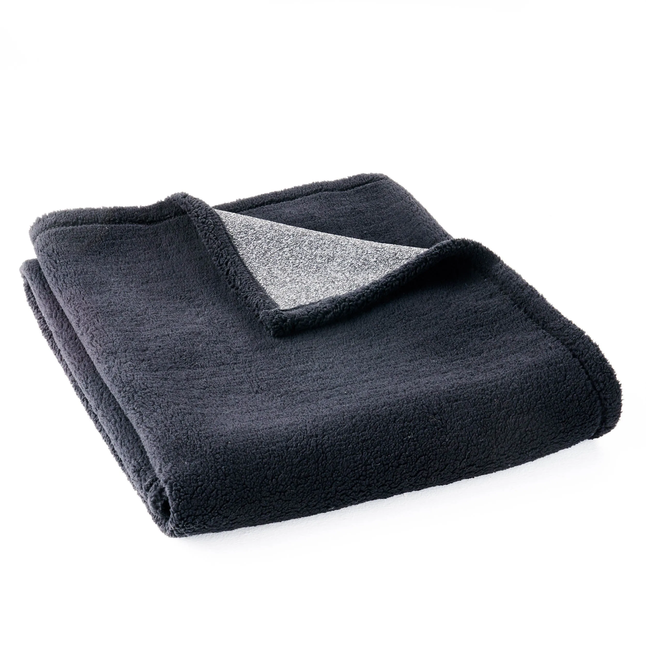 Fern Modern Yarn Throw Blanket, Black