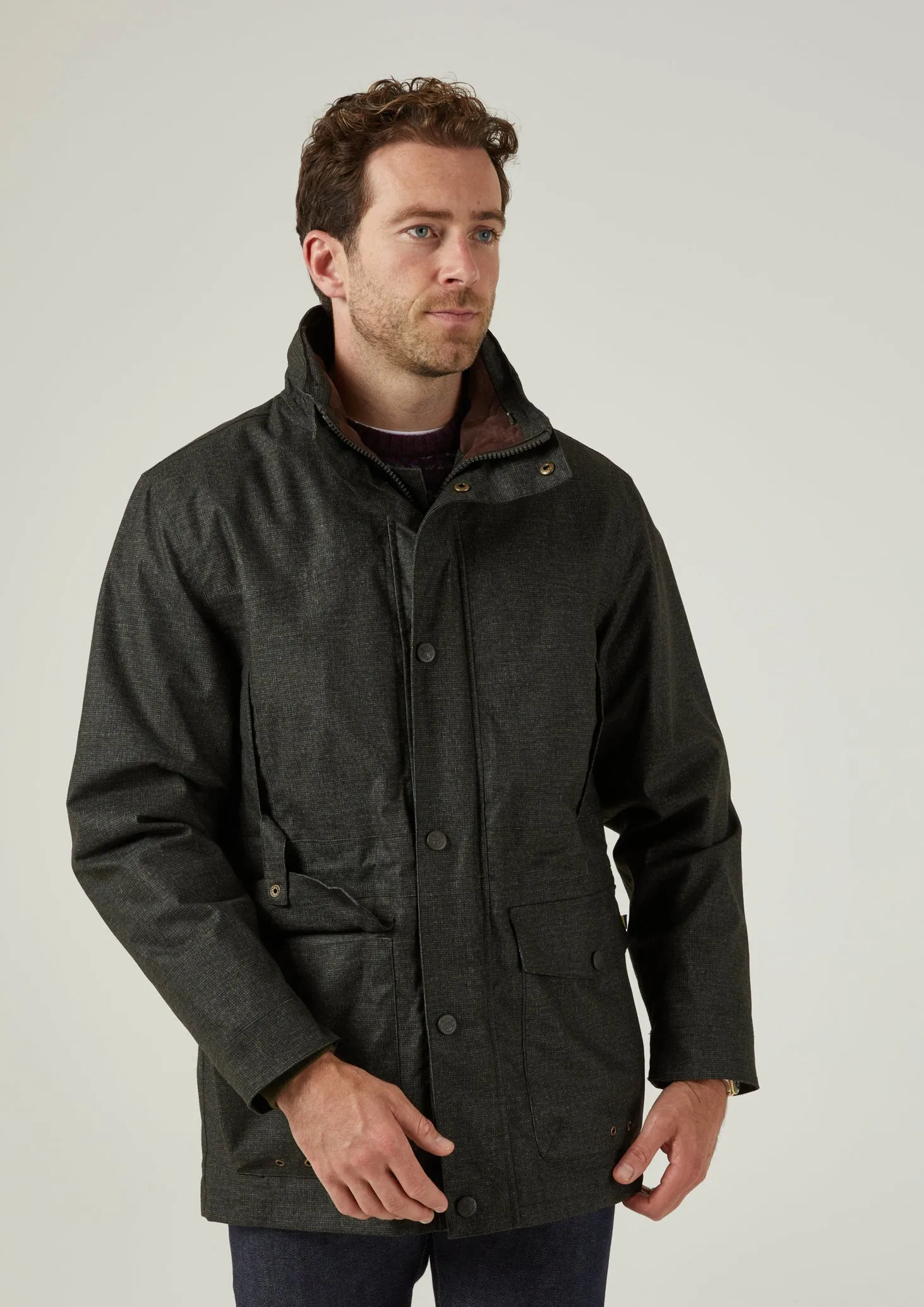 Fernley Men's Waterproof Field Coat In Hopsack