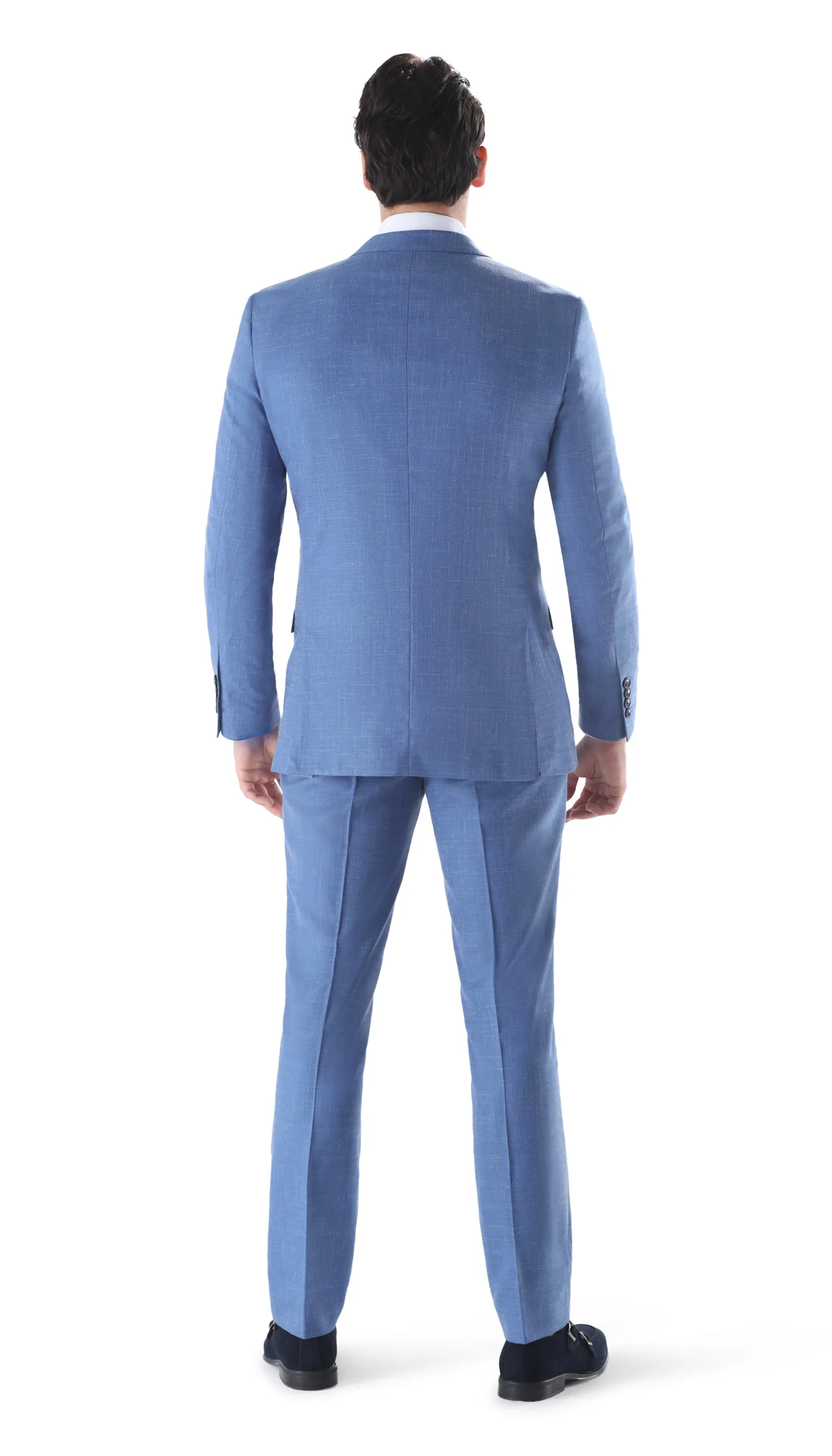 Ferrecci Men's 2 Button Slim Fit Sky Blue Suit