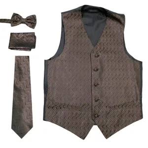 Ferrecci Mens PV150 - Black/Brown Vest Set