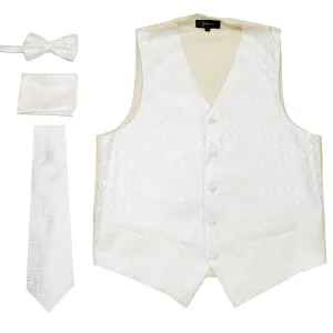 Ferrecci Mens PV150 - White/Cream Vest Set