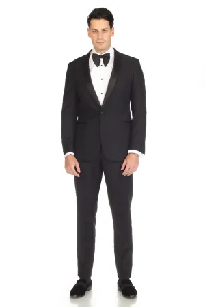 Ferrecci Men's Reno Black Slim Fit Shawl Lapel 2 Piece Tuxedo Suit Set