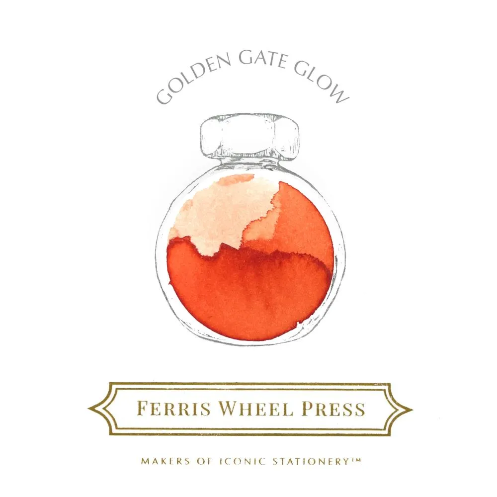 Ferris Wheel Press Bottled Ink - 38ml Golden Gate Glow