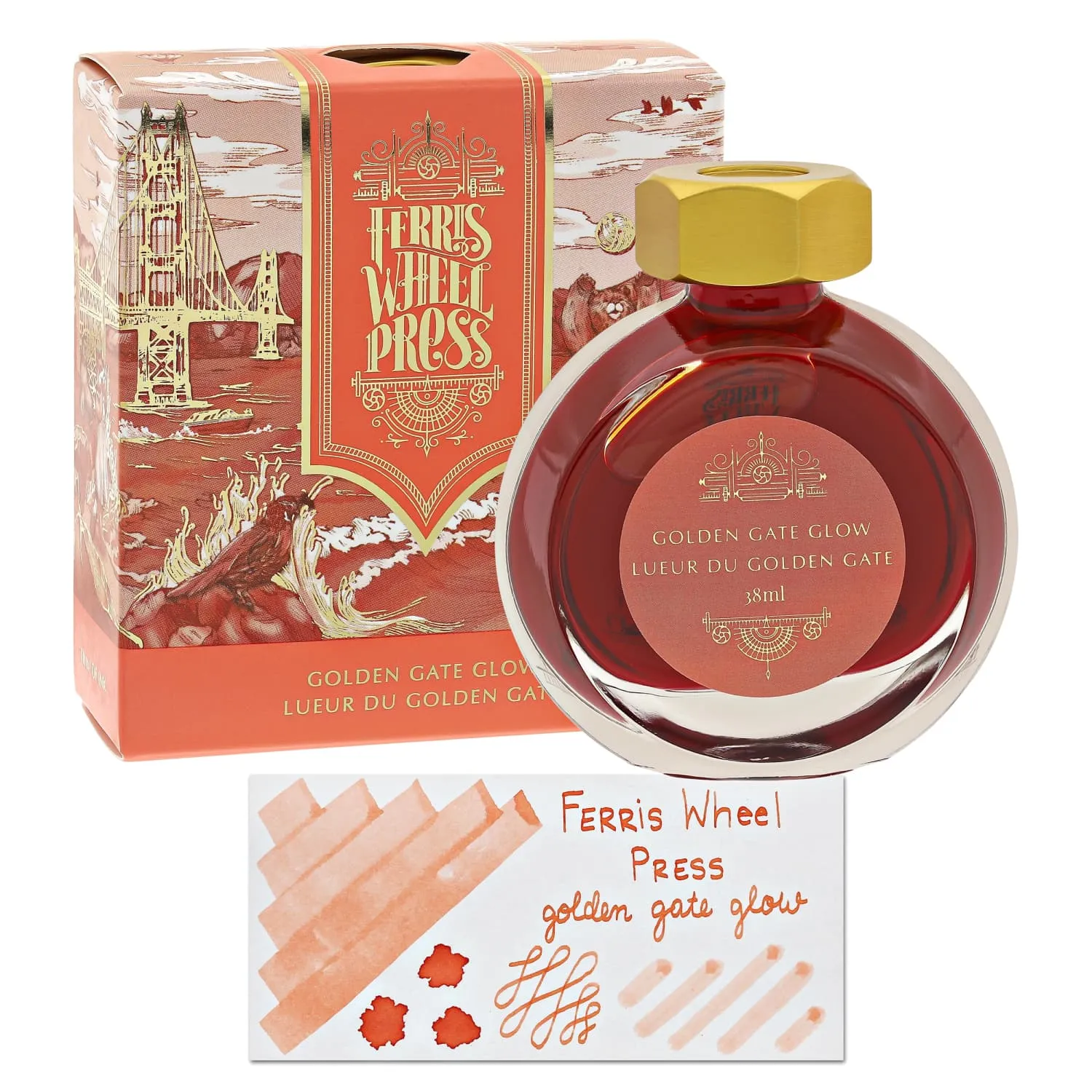 Ferris Wheel Press Golden Gate Glow Bottle Ink - 38 mL