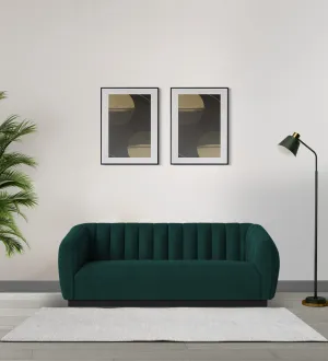 Ferry Velvet 3 Seater Sofa in Forest Green Colour