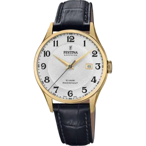 Festina Swiss Made Leather Analog Mens Watch I Model F20010/1 Quartz Movement