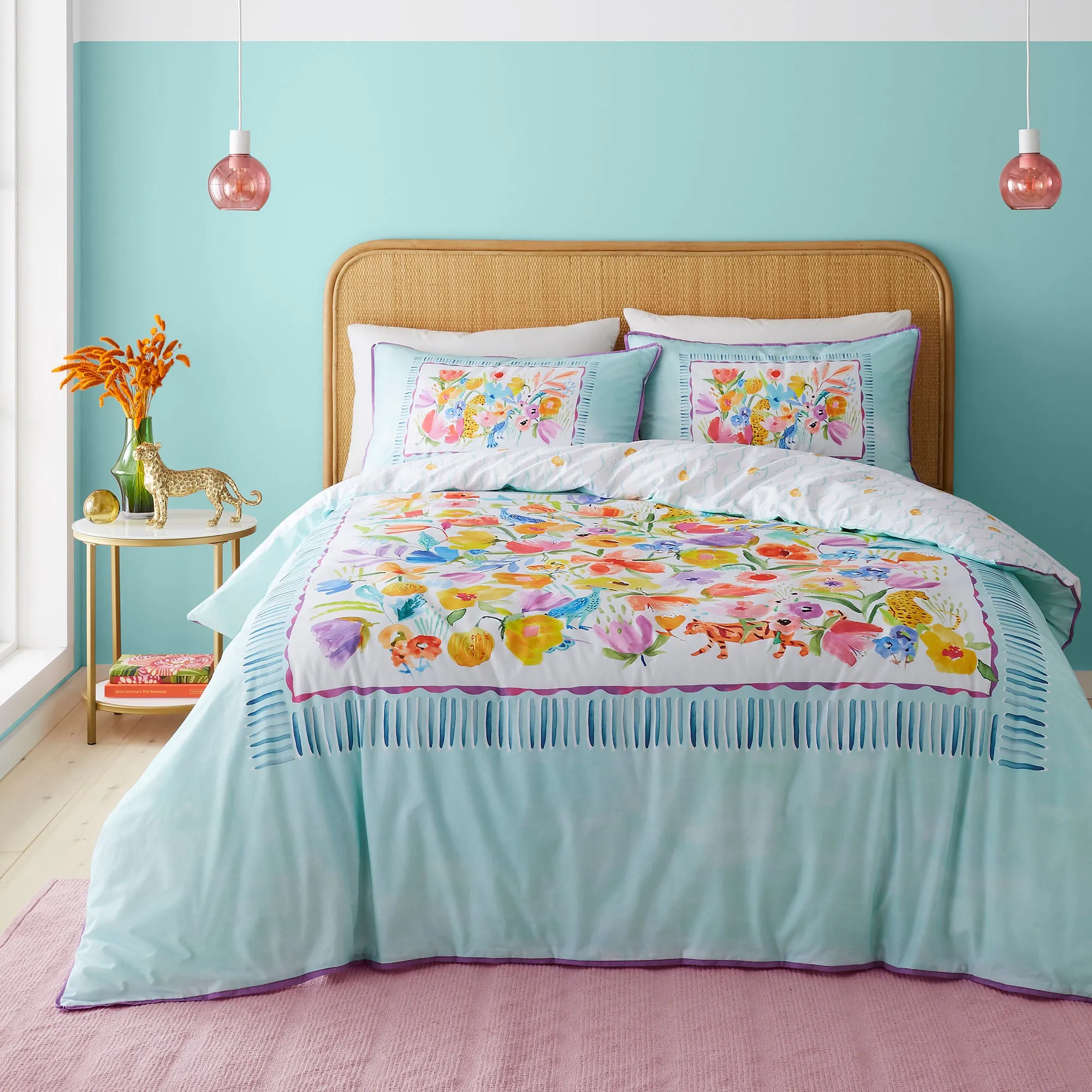 Festival Duvet Cover Set by Appletree Style in Duck Egg