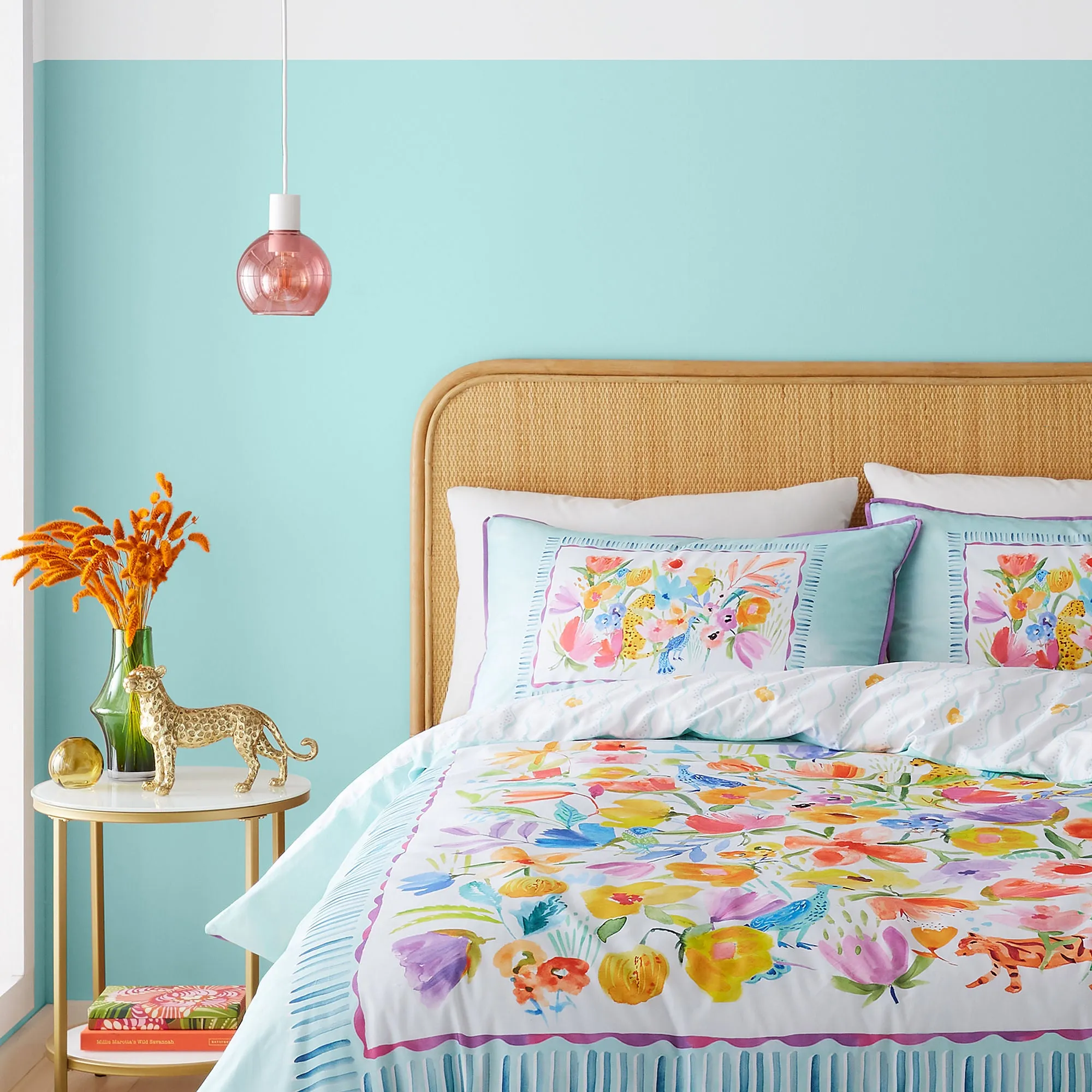 Festival Duvet Cover Set by Appletree Style in Duck Egg