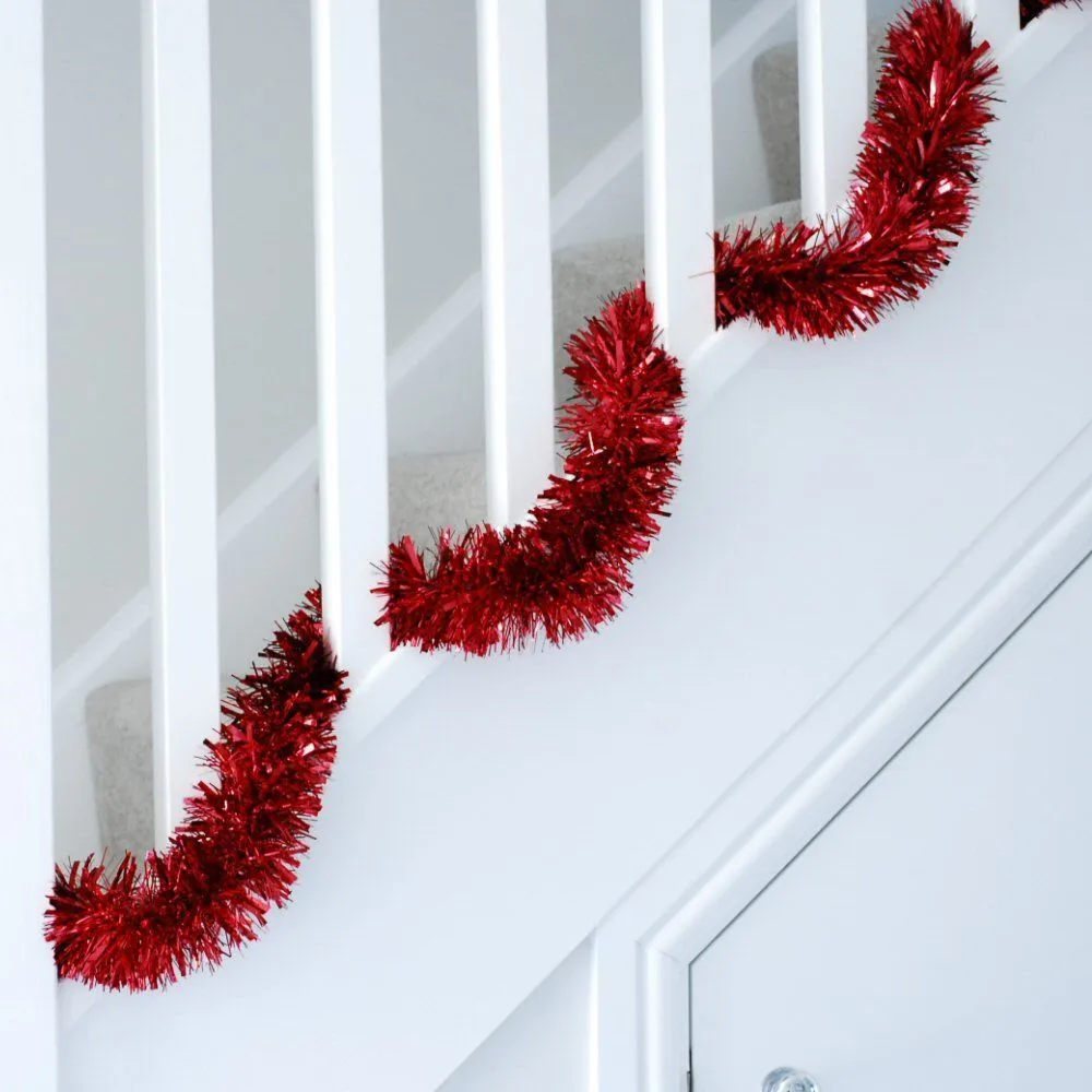 Festive 2m Red Chunky/Fine Luxury Tinsel