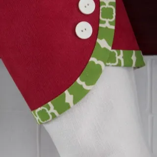 Festive Christmas Stockings With a Tropical Flair -- Vibrant Greens and Raspberry Reds -- Shipping Included