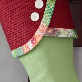 Festive Christmas Stockings With a Tropical Flair -- Vibrant Greens and Raspberry Reds -- Shipping Included