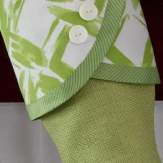 Festive Christmas Stockings With a Tropical Flair -- Vibrant Greens and Raspberry Reds -- Shipping Included