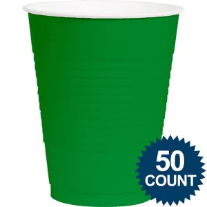 Festive Green 18oz Plastic Cups | 50ct