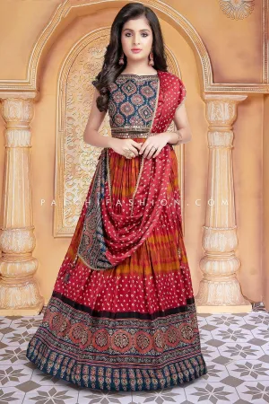 Festive Multicolor Girls Designer Lehenga Choli