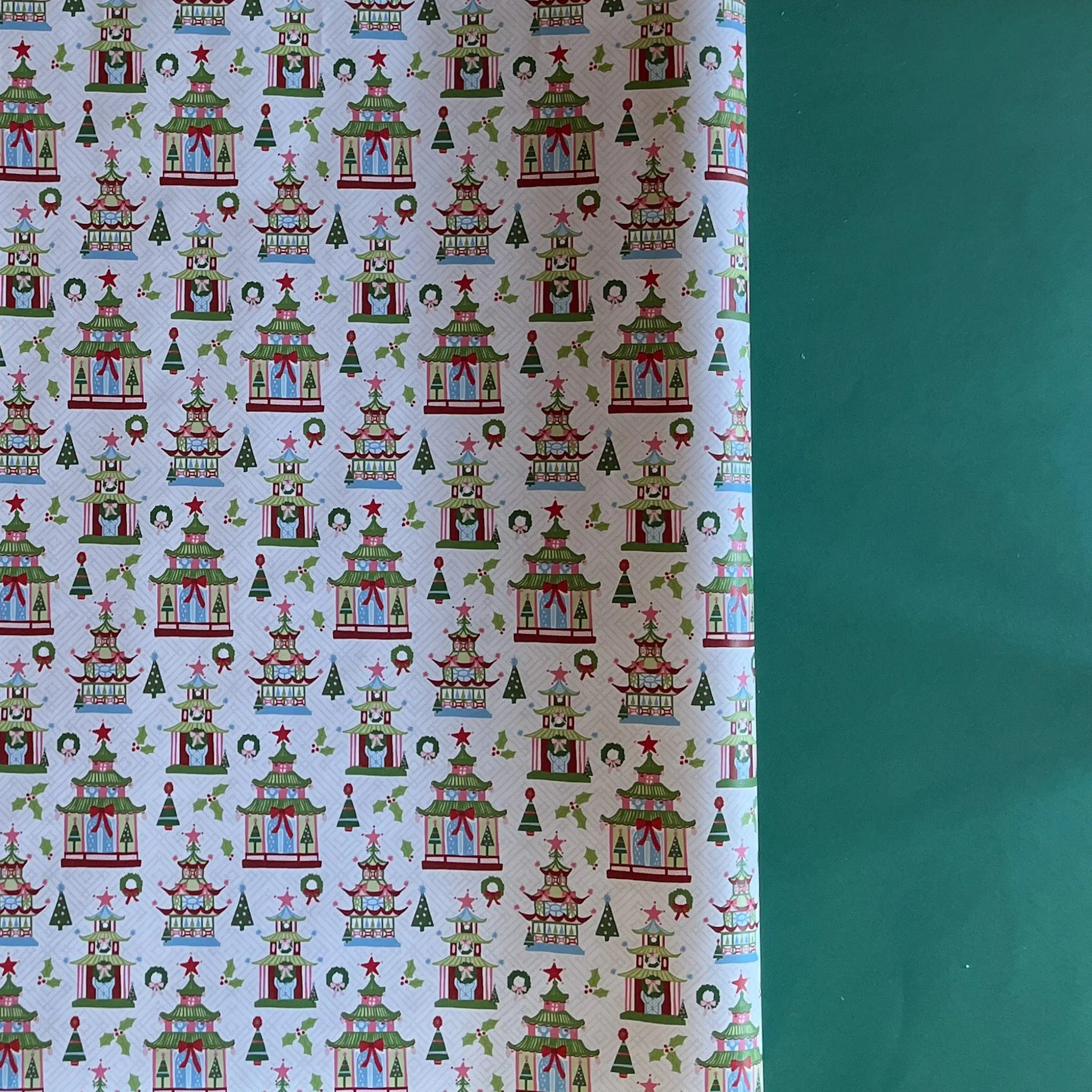 Festive Pagoda Colorful Christmas Wrapping Paper