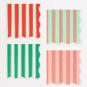 Festive Stripe Small Napkins (x 16)