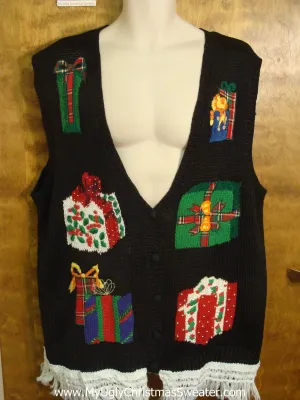 Festive Wrapped Christmas Presents Cute Christmas Sweater Vest