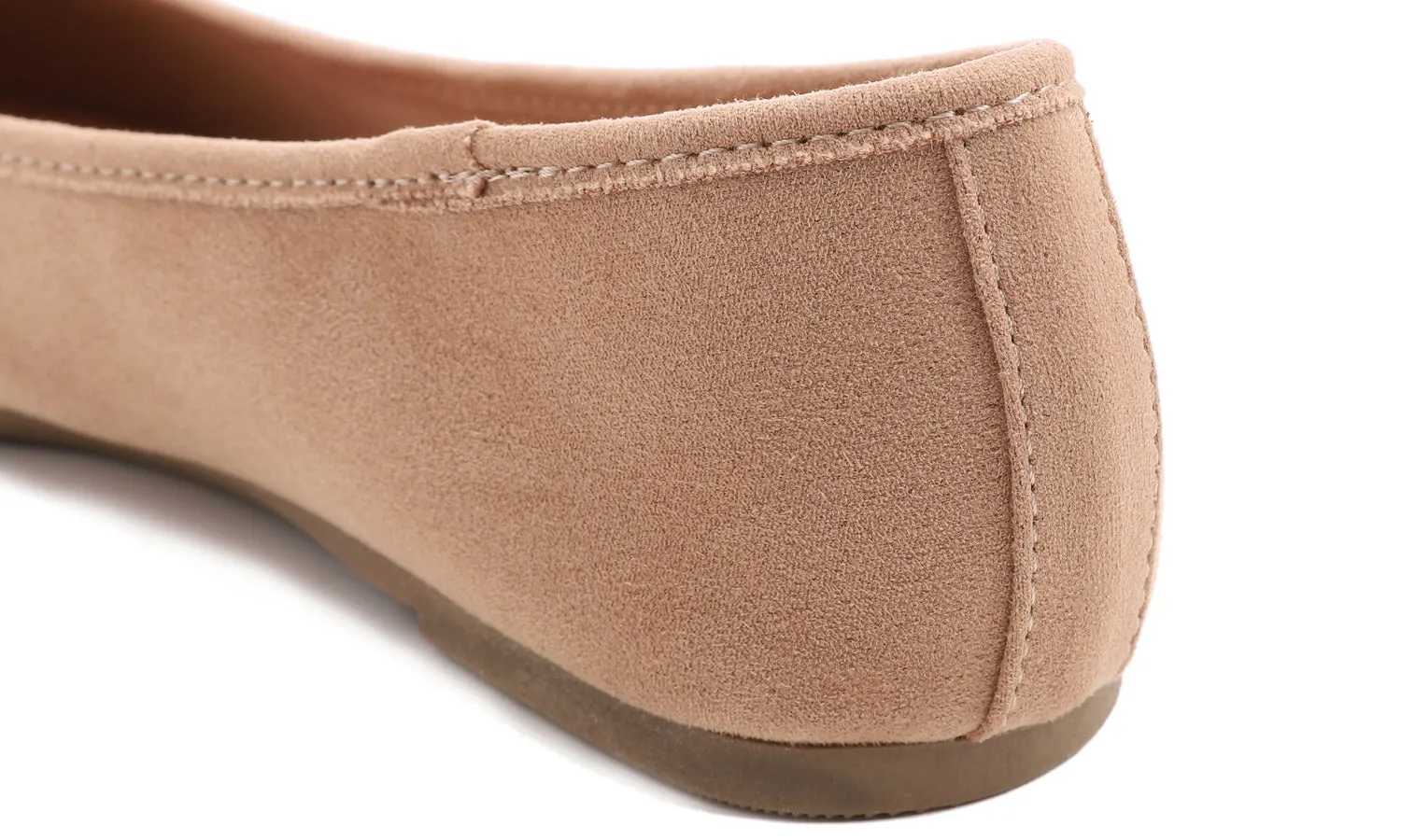 Feversole Women's Macaroon Faux Suede Memory Foam Cushion Insock Soft Ballet Flat Nude