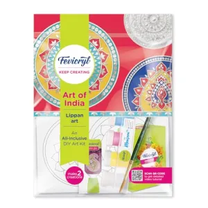 Fevicryl Lippan Art Kit: Complete DIY Set, Includes Wooden Boards, Acrylic Paints, Mirror Packets, Brushes, OHP Sheets, Mouldit, and Glue! Ideal for hobbyists, Boys, Girls Above 14 